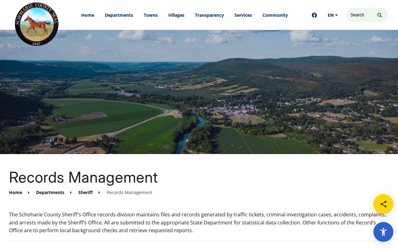 Schoharie County booking records and records-request source